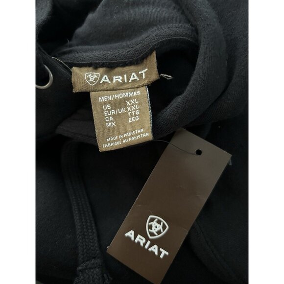 Ariat Mens Americana Block Sweatshirt Hoodie Logo XXL or 3XL Patriotic Stars - Picture 7 of 8